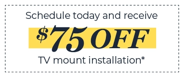 Get $75 Off TV mount Installation*